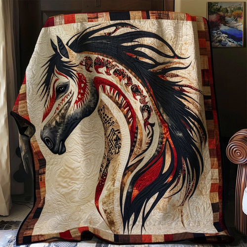 Tribal Wind Horse Quilt Blanket