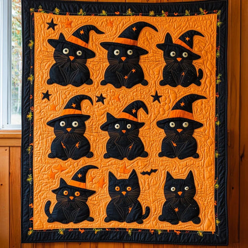 Trick Or Meow Quilt Blanket