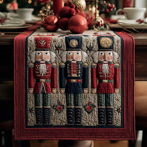 Trio Nutcracker Quilted Table Runner