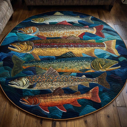 Trophy Trout Quilted Round Mat