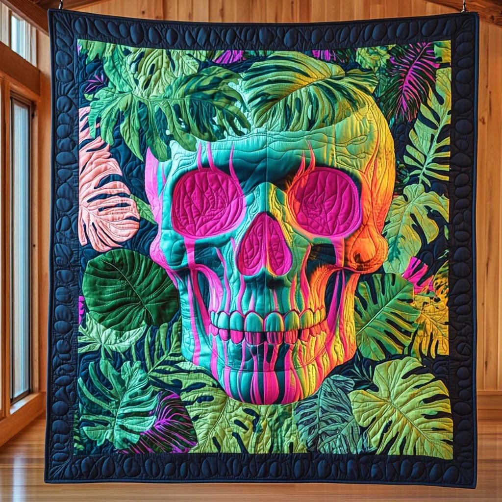 Tropic Skull Bloom Quilt Blanket