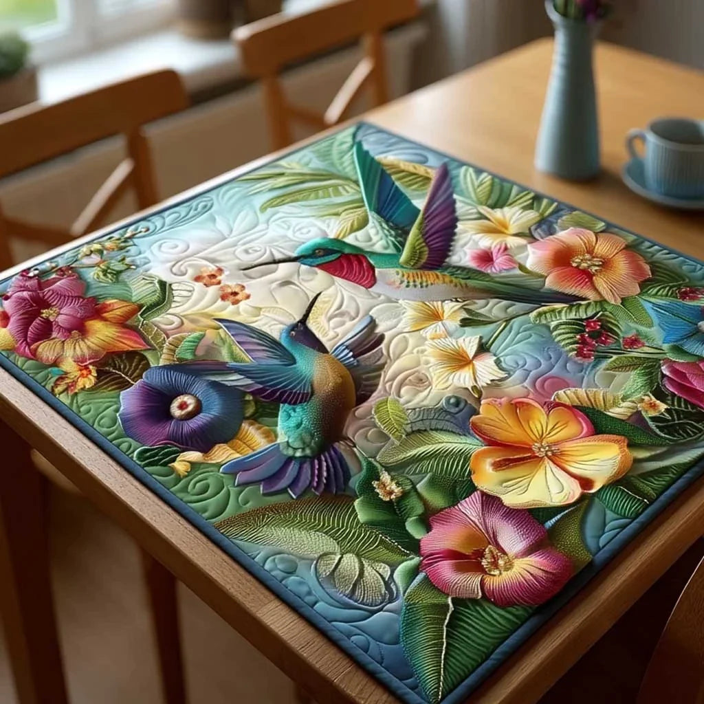 Tropical Birdsong Quilted Table Topper