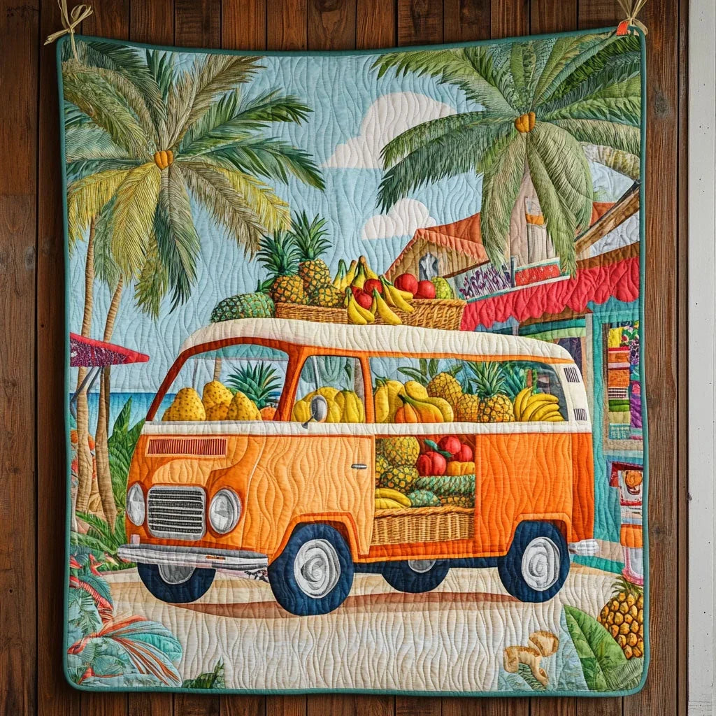 Tropical Fruit Quilt Blanket