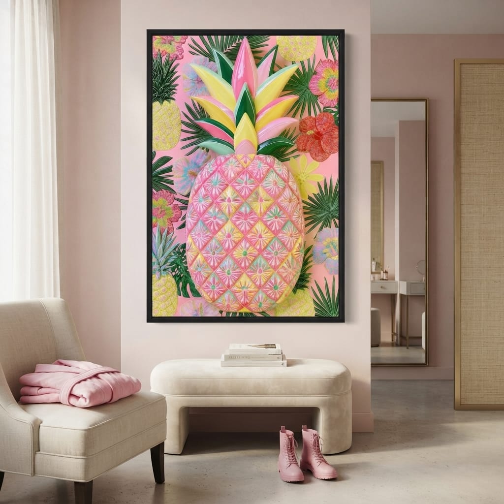 Tropical Solstice Island Pineapple Canvas Wall Art