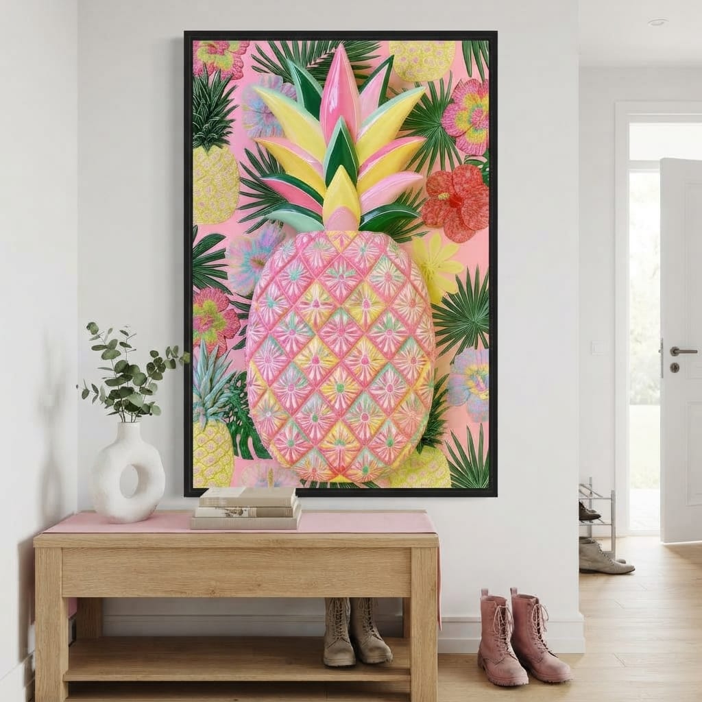 Tropical Solstice Island Pineapple Canvas Wall Art