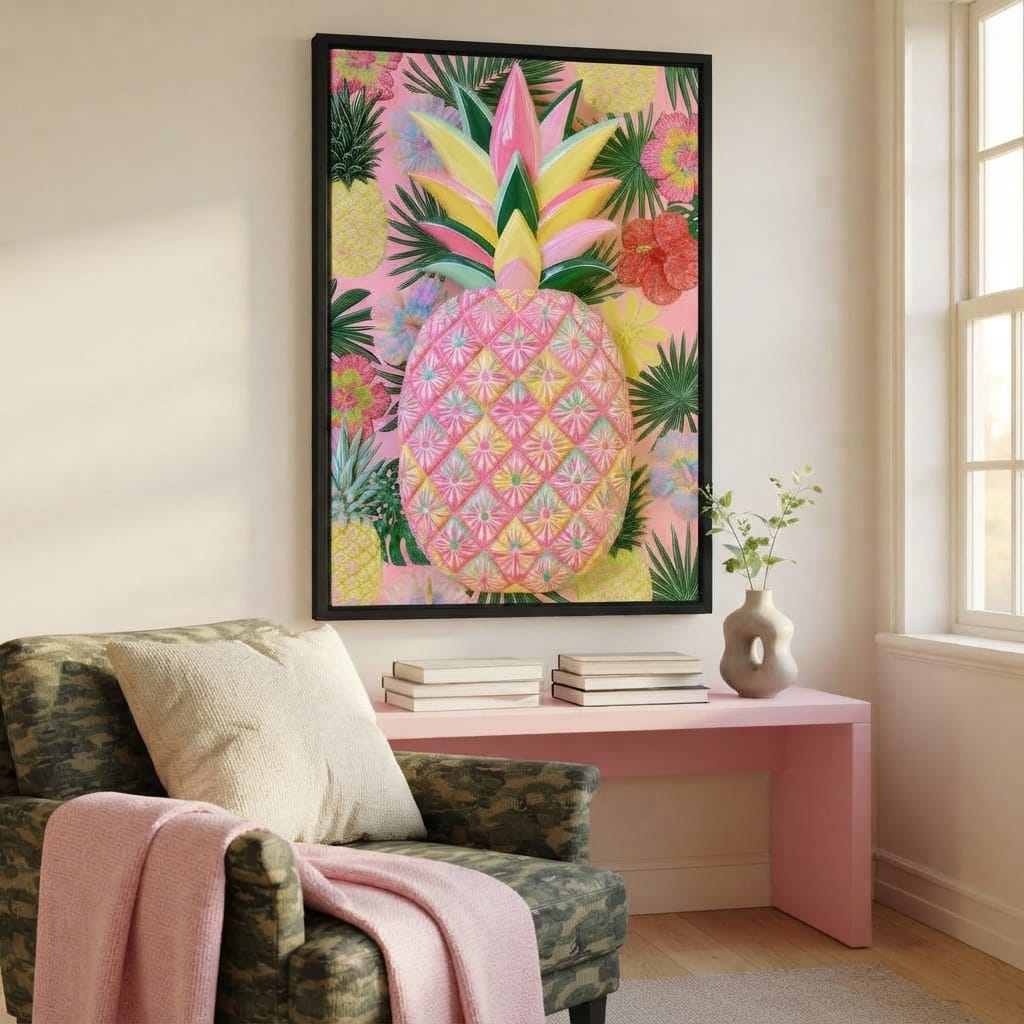 Tropical Solstice Island Pineapple Canvas Wall Art
