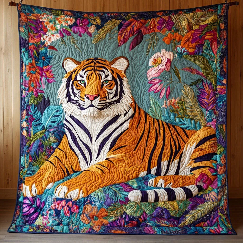 Tropical Tiger Quilt Blanket
