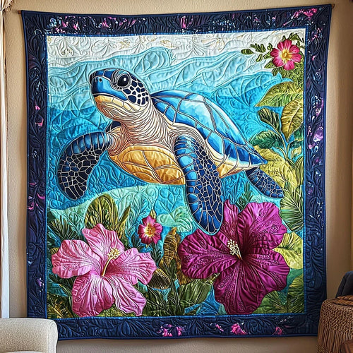 Tropical Turtle Quilt Blanket