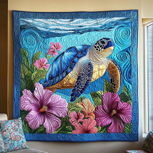 Tropical Turtle Quilt Blanket