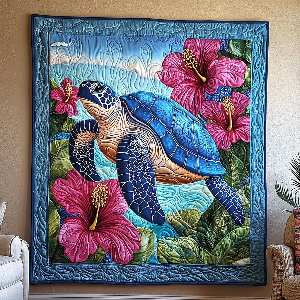 Tropical Turtle Quilt Blanket