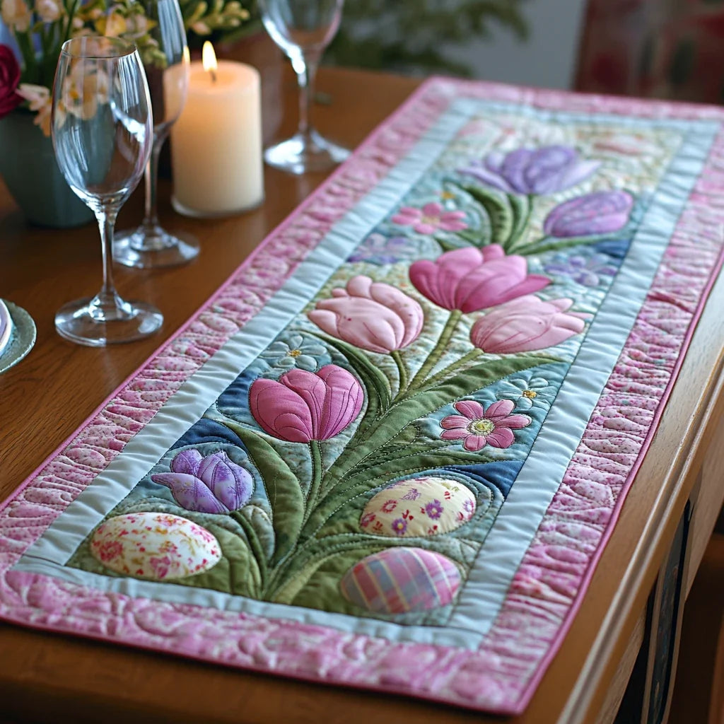 Tulip Trails Quilted Table Runner