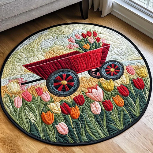 Tulip Wagon Quilted Round Mat