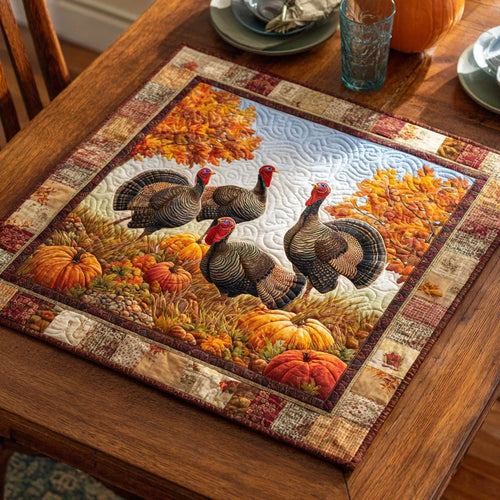 Turkey Dance Quilted Table Topper