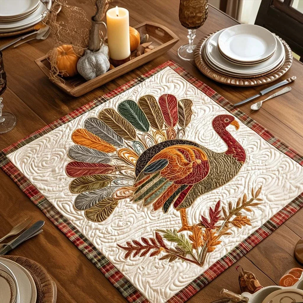Turkey Tango Quilted Table Topper