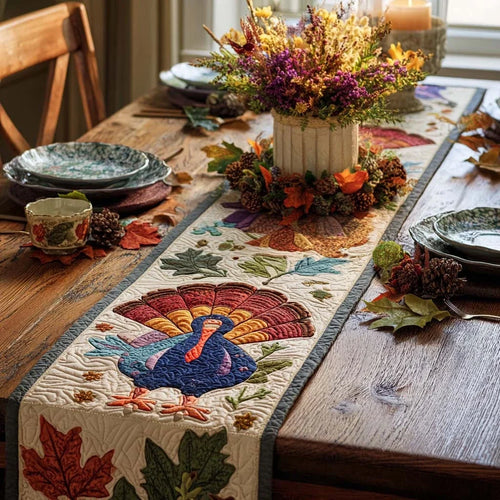 Turkey Time Tales Quilted Table Runner