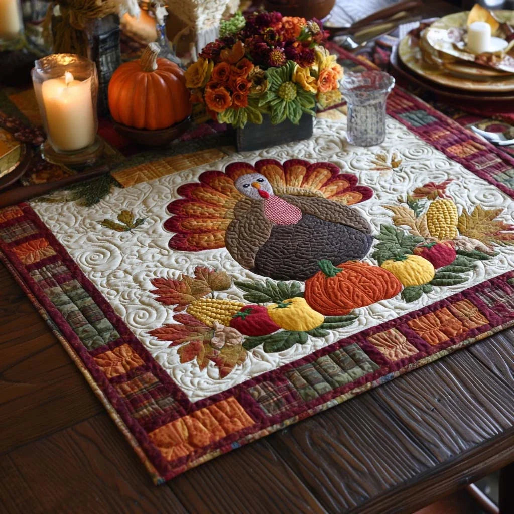 Turkey Traditions Quilted Table Topper