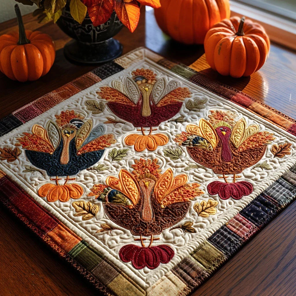 Turkey Trails Quilted Table Topper