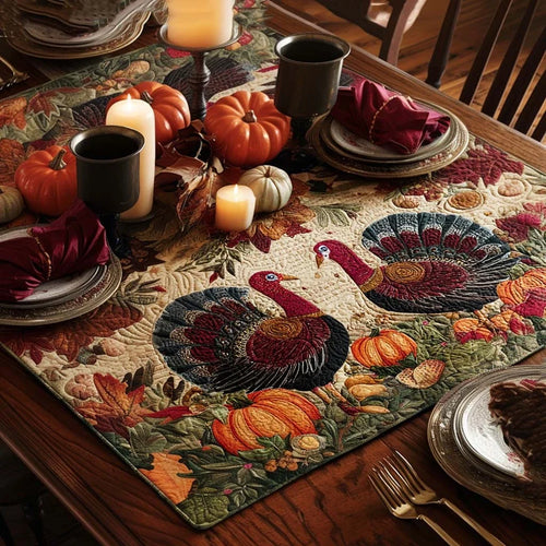 Turkey Trot Quilted Table Topper