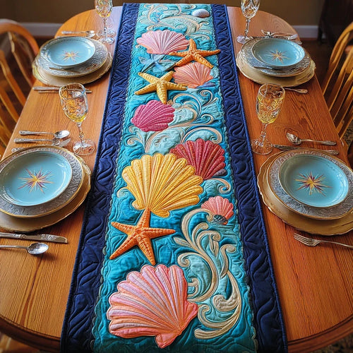 Turquoise Ocean Quilted Table Runner