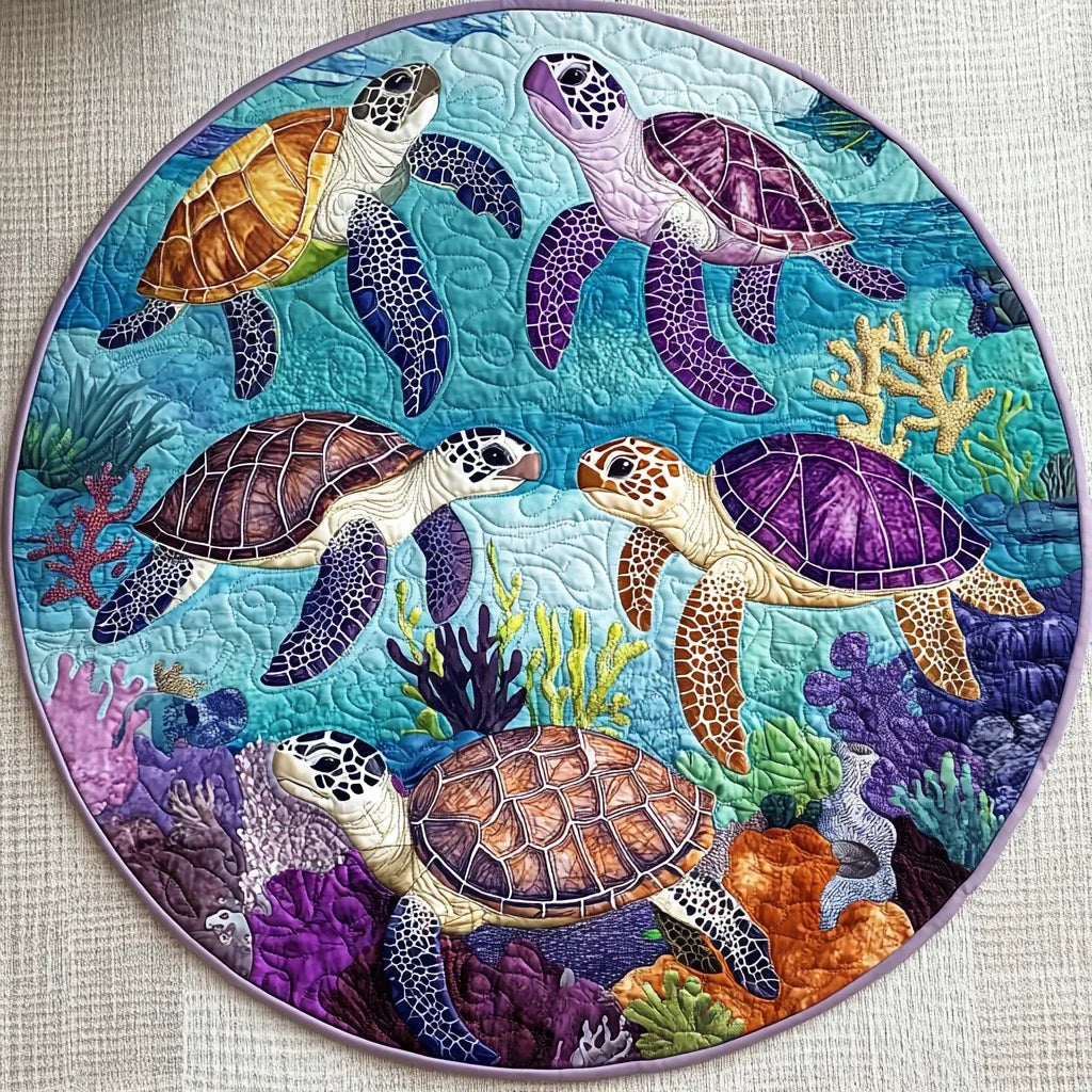 Turtle Comfort Quilted Round Mat