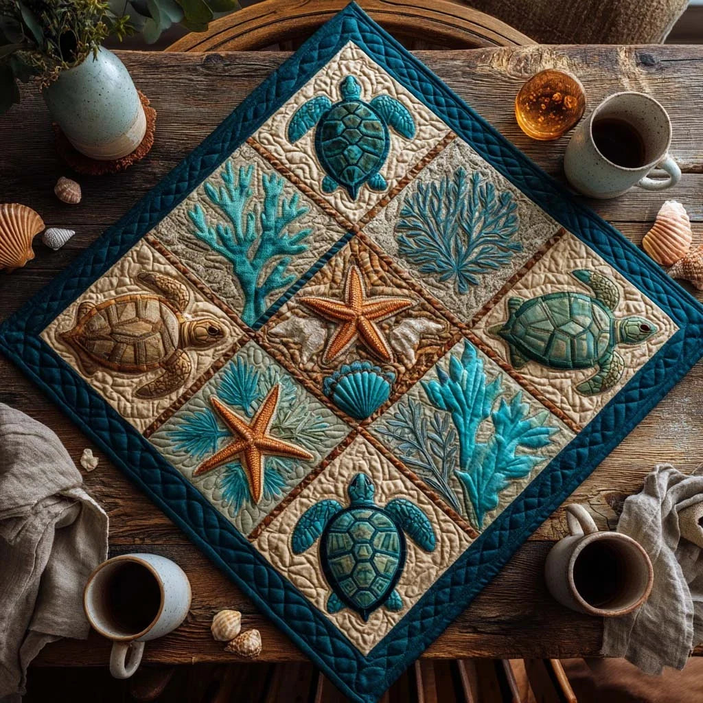 Turtle Cove Quilted Table Topper