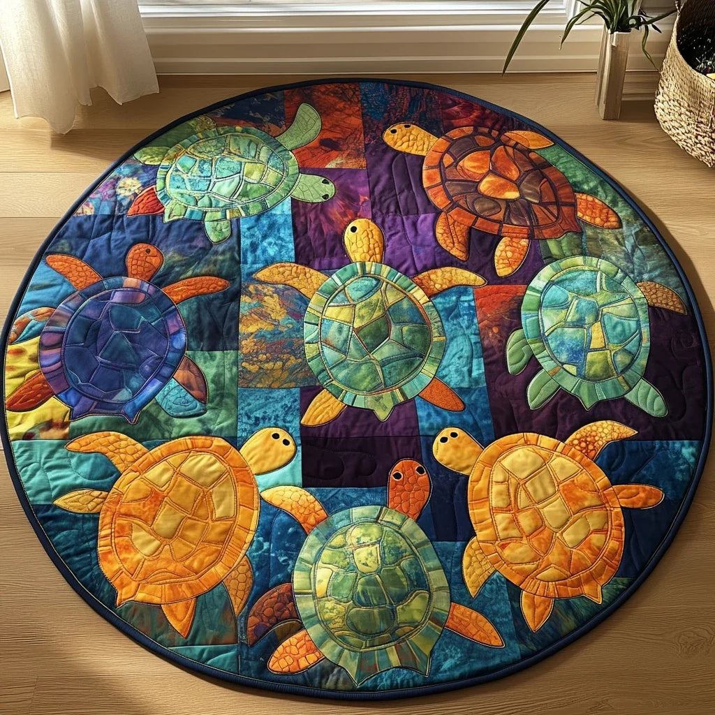 Turtle Delight Quilted Round Mat