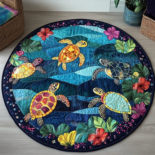 Turtle Glow Quilted Round Mat