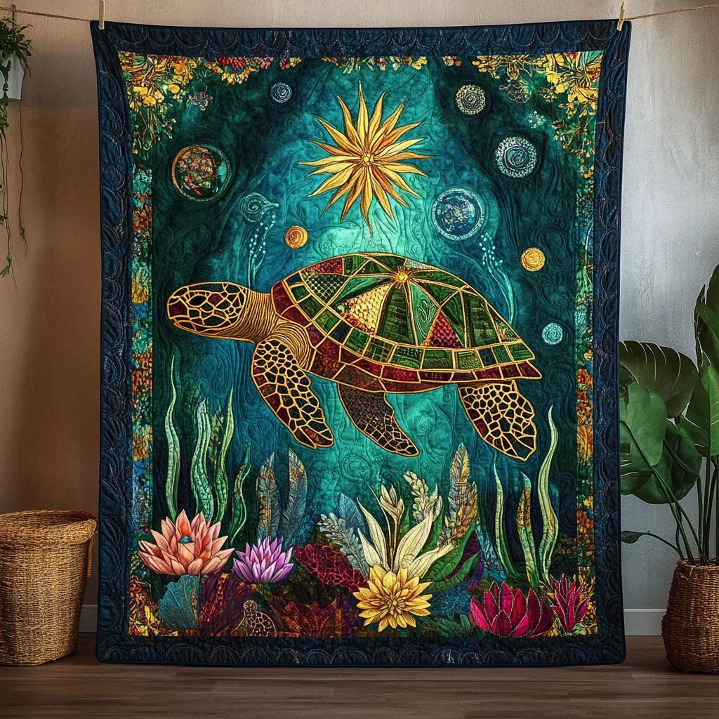 Turtle Harmony Quilt Blanket