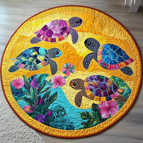 Turtle Haven Quilted Round Mat