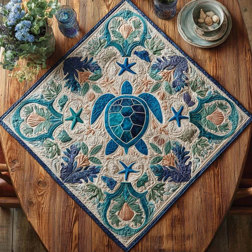 Turtle Haven Quilted Table Topper