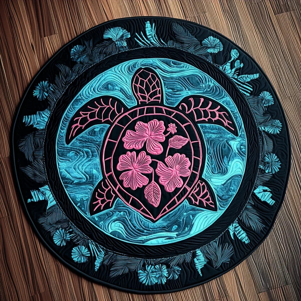 Turtle Sanctuary Quilted Round Mat