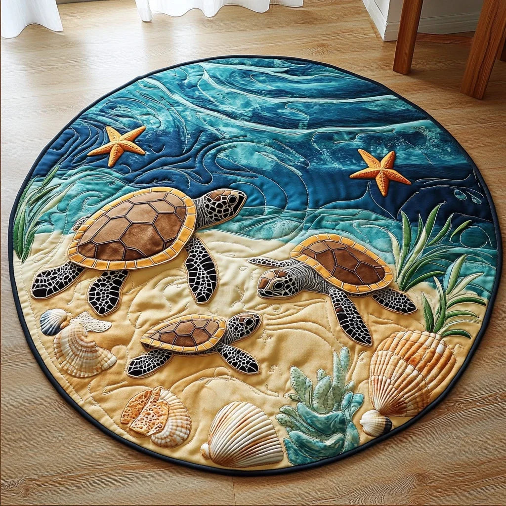 Turtle Shore Quilted Round Mat