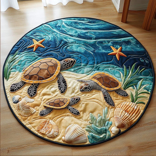 Turtle Shore Quilted Round Mat