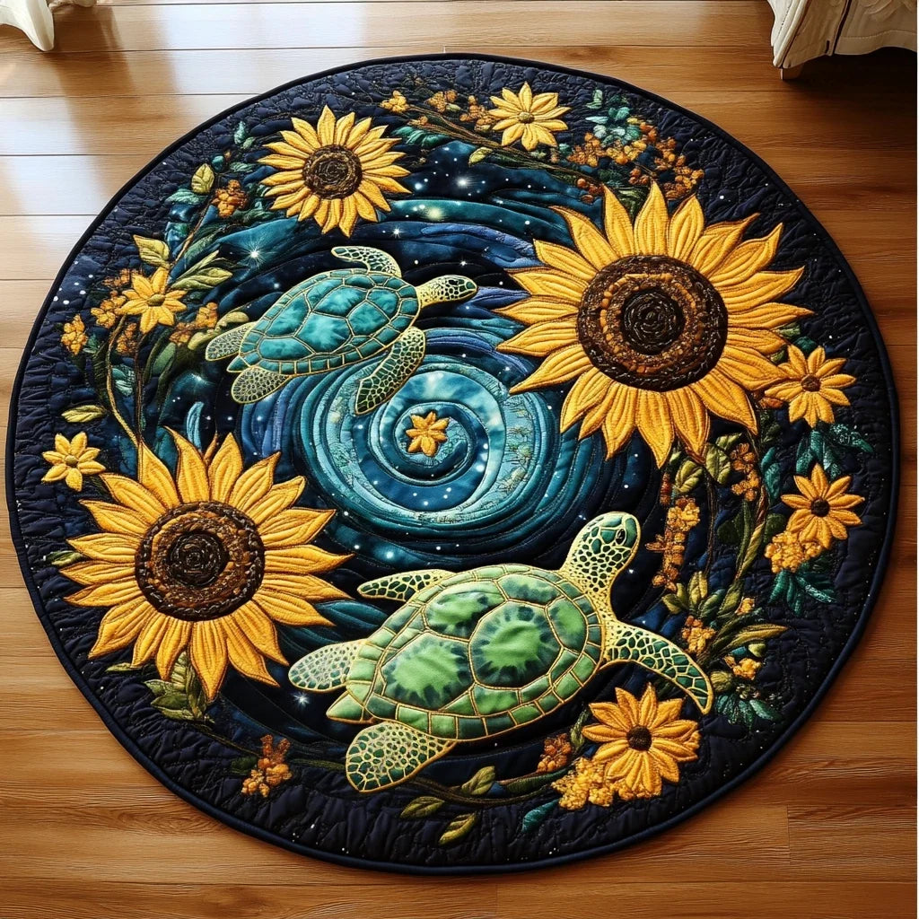 Turtle Sway Quilted Round Mat