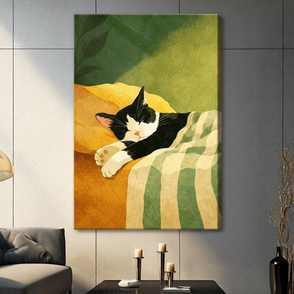Sleeping Cat Cozy Sofa Warm Canvas Art Wall Art