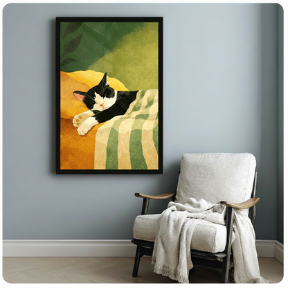 Sleeping Cat Cozy Sofa Warm Canvas Art Wall Art