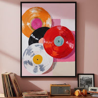 Retro Vinyl Color Spin Dance Canvas Wall Art