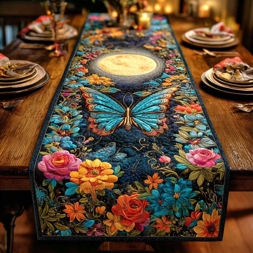 Twilight Butterfly Quilted Table Runner