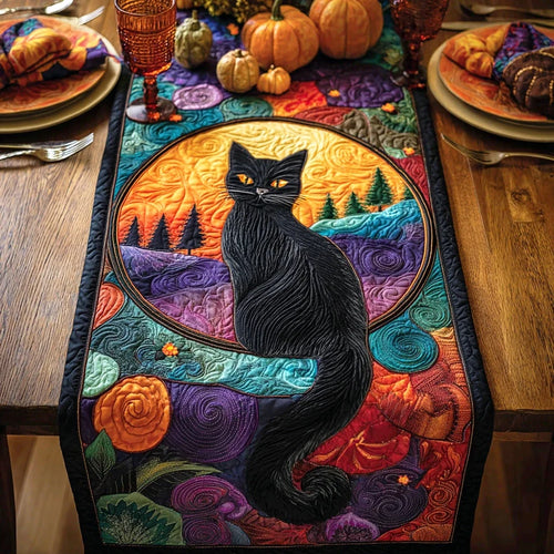 Twilight Cat Magic Quilted Table Runner