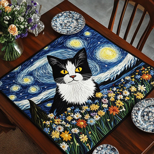 Twilight Cat Quilted Table Topper