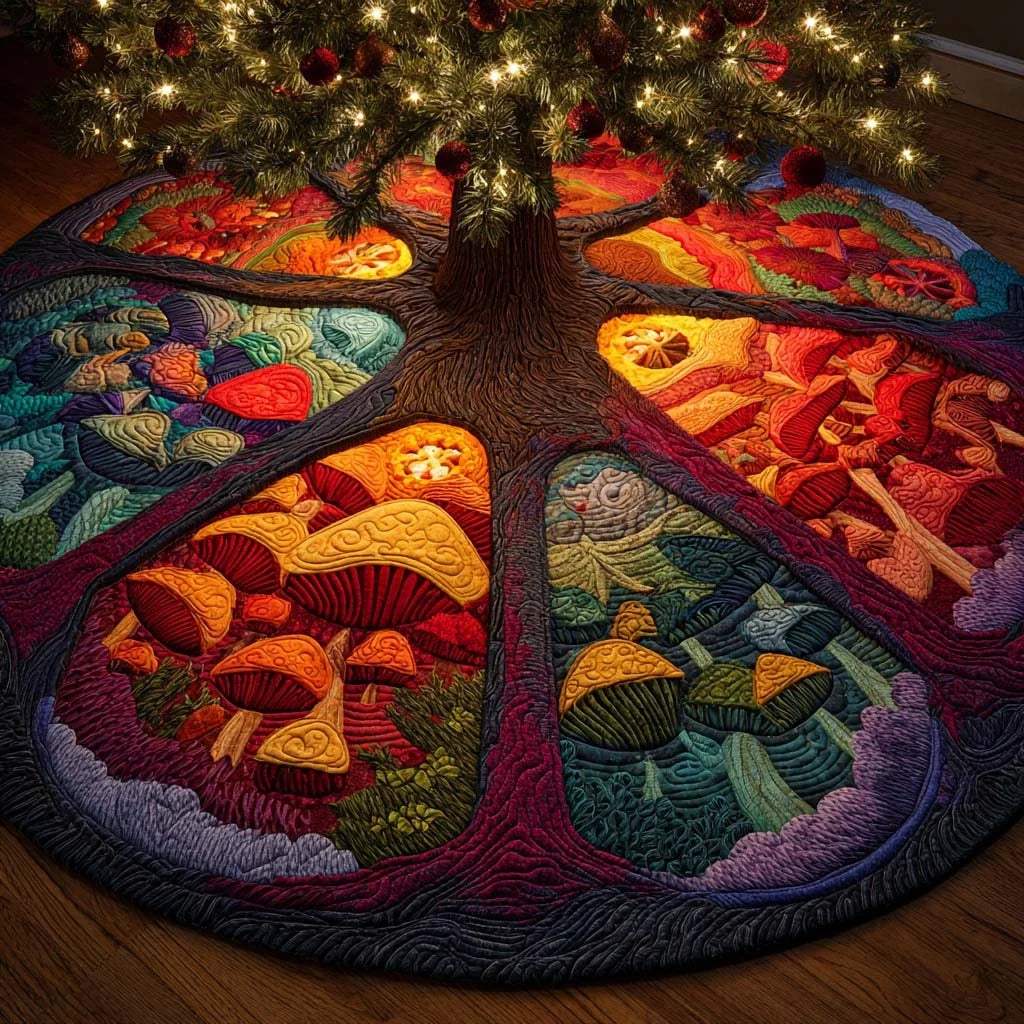 Twilight Forest Ring Quilted Tree Skirt