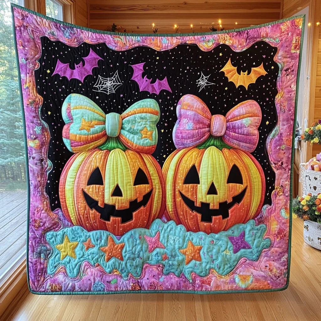Twilight Pumpkins Quilt Blanket