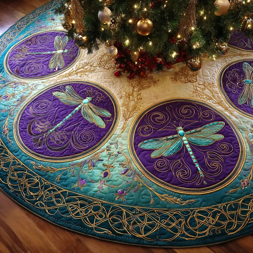 Twilight Wings Christmas Quilted Tree Skirt