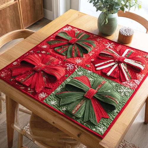 Twinkle Bow Quilted Table Topper