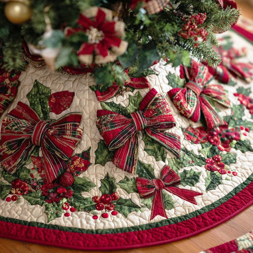 Twinkle Ornament Path Christmas Quilted Tree Skirt