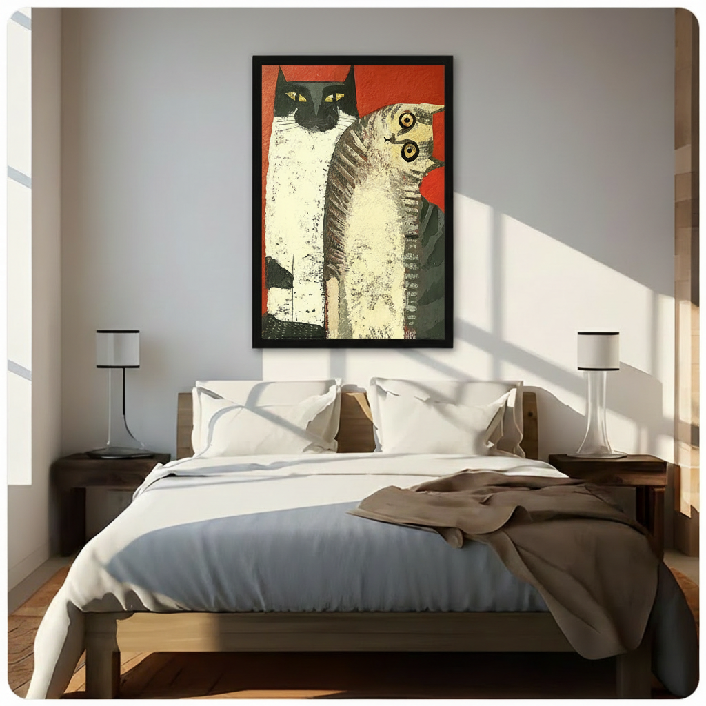 Bold Cat Duo Pop Art Canvas Wall Art