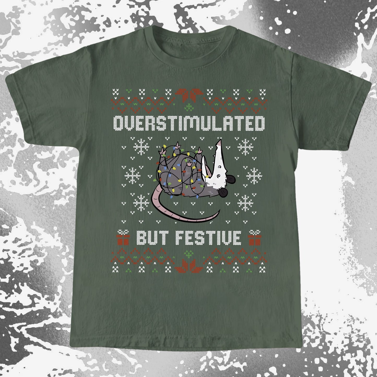 Overstimulated But Festive Christmas Possum (view 2)