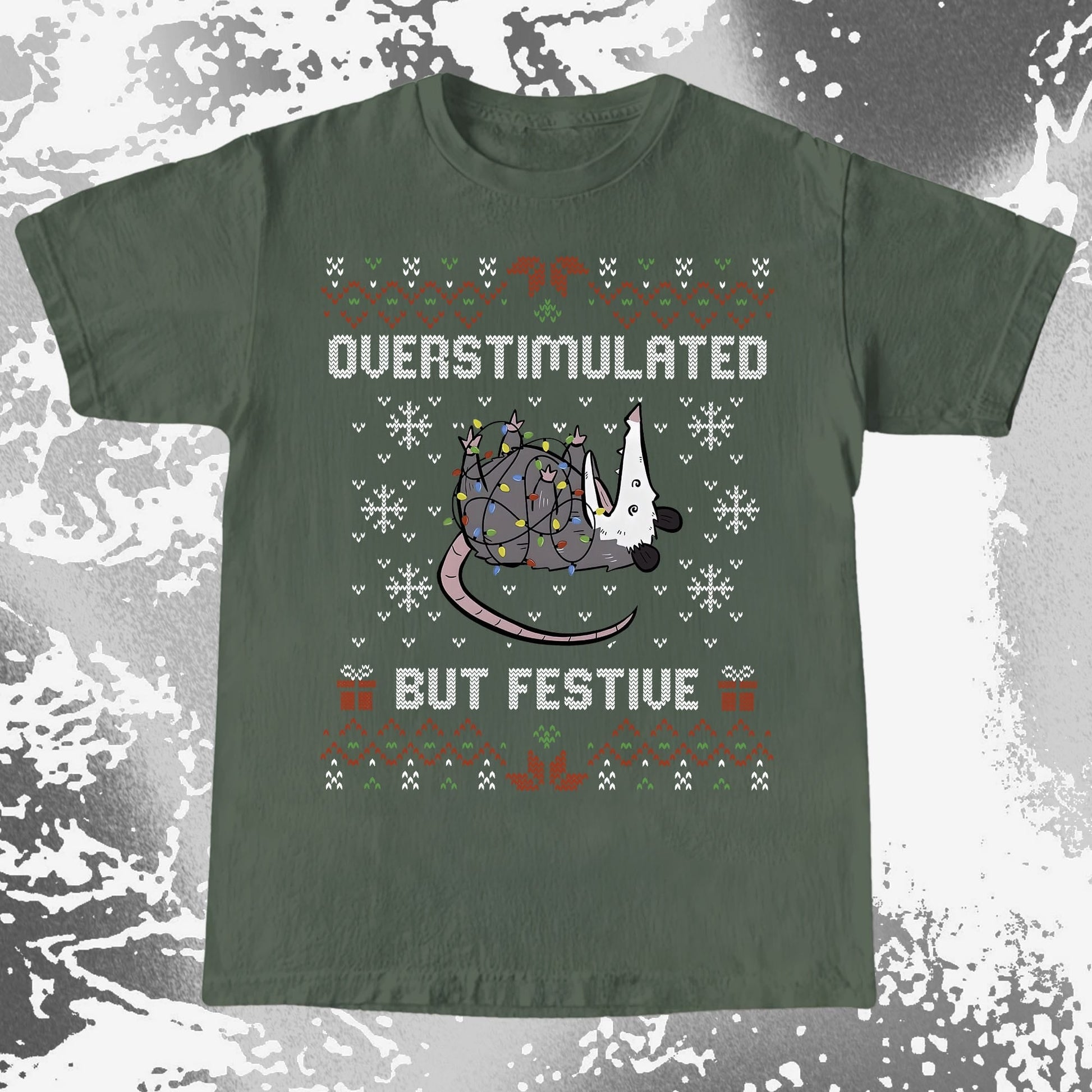 Overstimulated But Festive Christmas Possum (view 2)