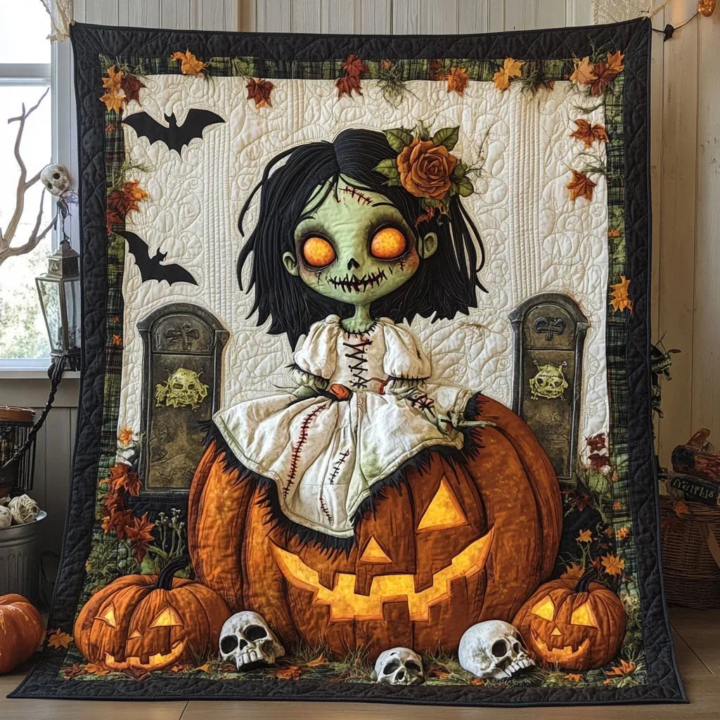 Undead Doll Quilt Blanket