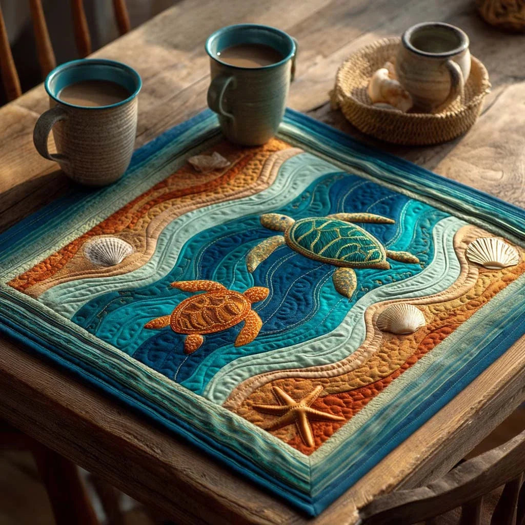 Undersea Wonder Quilted Table Topper
